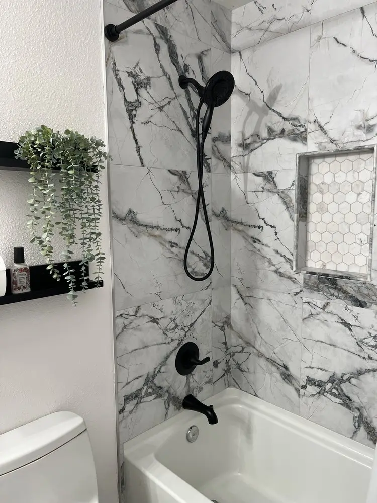 Grey kitchen marble backsplash in Old Fourth Ward