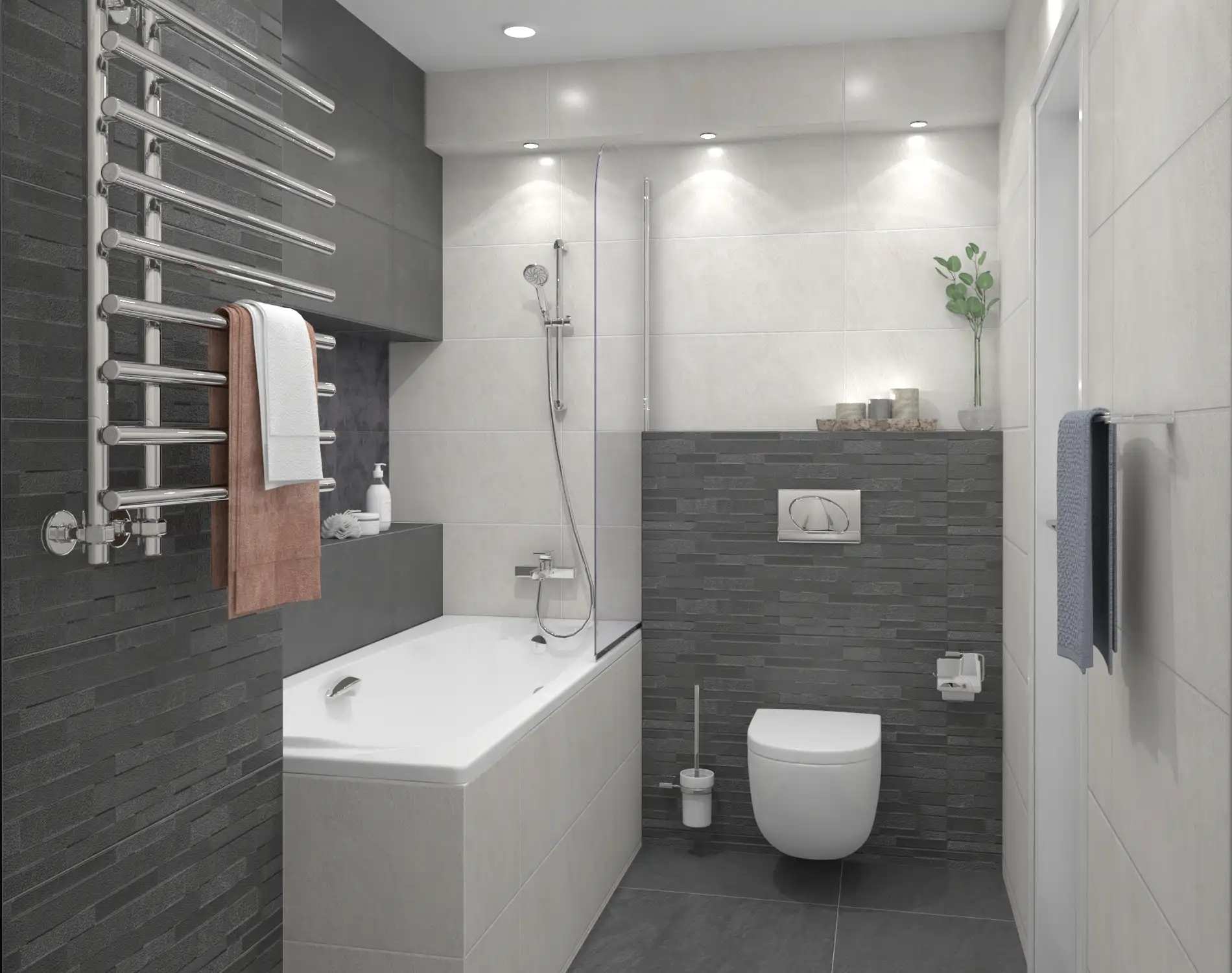 Grey bathroom remodel in Virginia-Highland